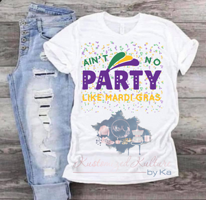 Ain't No Party Like Mardi Gras PNG & SVG Digital Files | Mockup Included